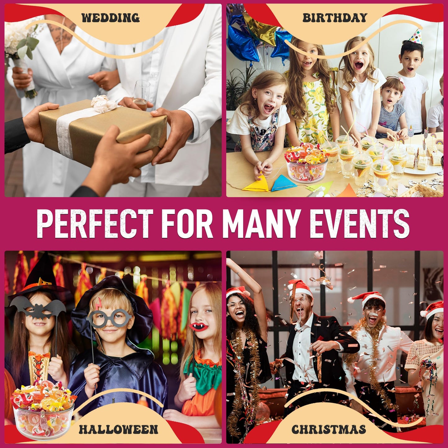 Sugar-Free Italian Fruit Jelly Candy - 1 lb Assorted Individually Wrapped Jelly Fruit Candy - Delicious Christmas Candy for Gifting & Sharing